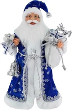 16" Inch Standing Royal Blue Santa Claus Christmas Figurine Figure Decoration 41