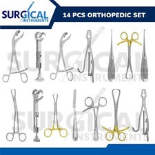 14 Pcs Assorted Orthopedic Surgical Instruments Custom Made Set - German Grade