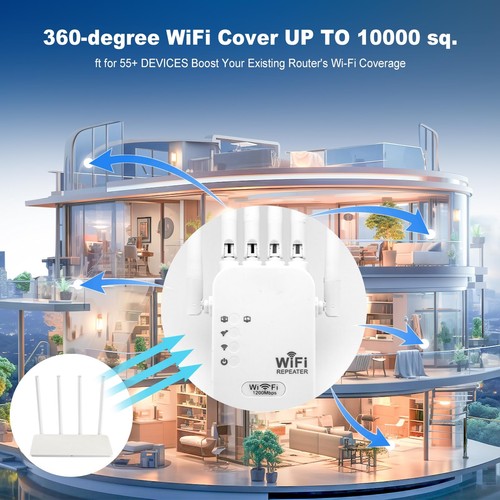 Amplificateur de signal d'extension WiFi amplificateur WiFi double bande 1200... - Photo 3/7