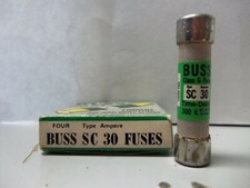New Lot Bussmann SC 30 Amp Fuses Glass G Time Delay NIB