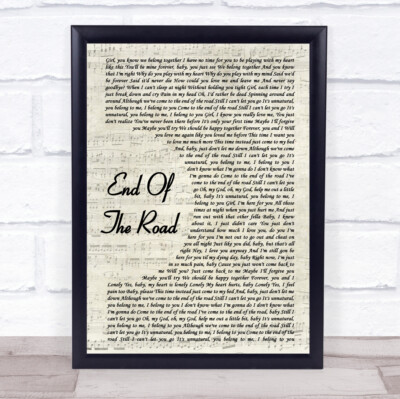 End Of The Road Vintage Script Song Lyric Zitat Druck