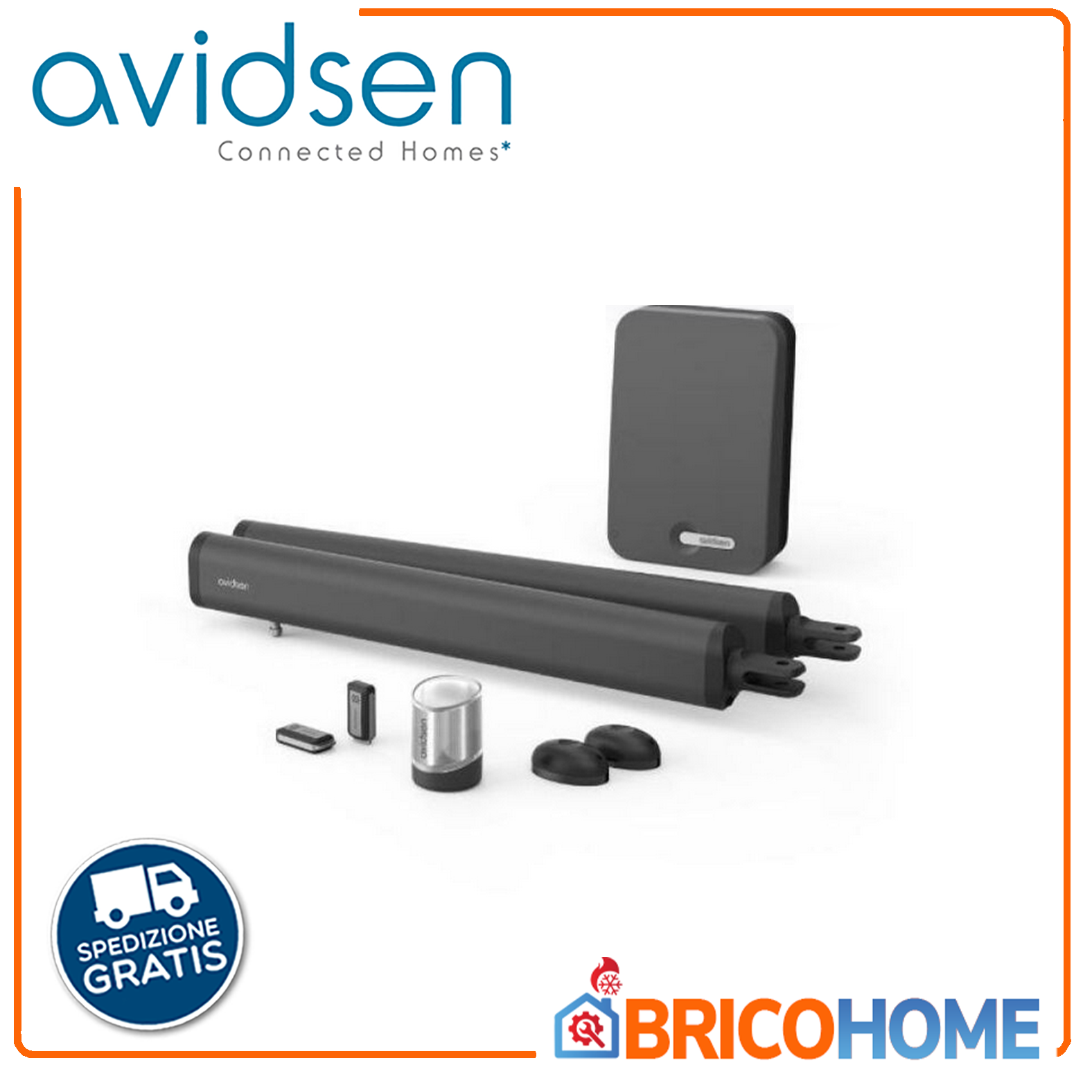Kit di automazione connessa Avidsen Teha Connect per cancelli a 2 battenti 24v-