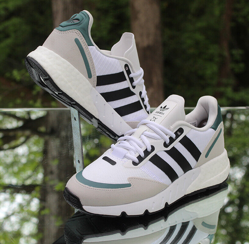 Adidas ZX 1K Boost Men's Size 5 White Black Green Custom Adidas ZX 1K Boost Men's Size 5 White Black Green Custom