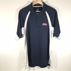 Under Armour Heatgear OLE MISS REBELS Golf Polo Shirt Blue White Menâs Medium M | eBay