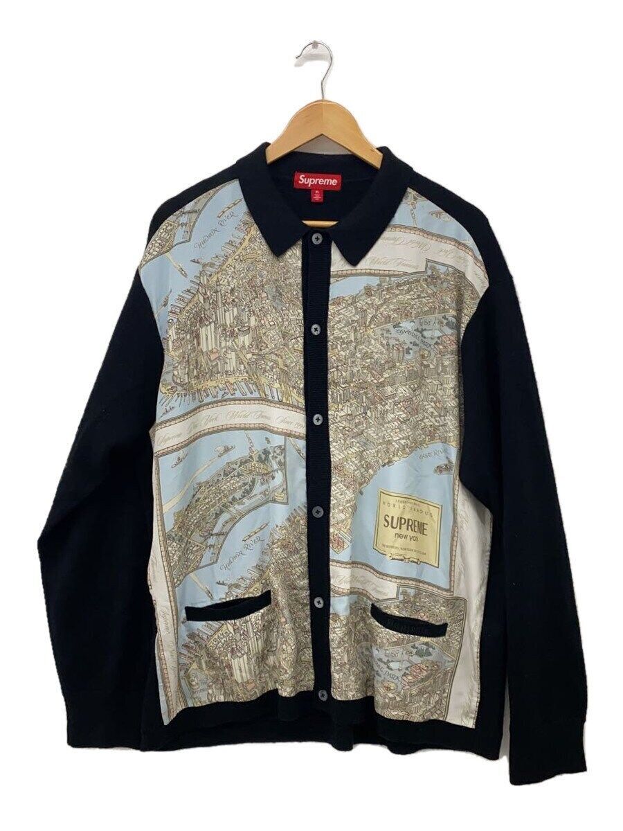 SUPREME 23AW Silk Map Cardigan Black XL 