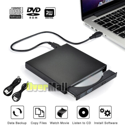Combo de Quemador de disco Lector De DVD CD RW USB Externo Para Laptop PC