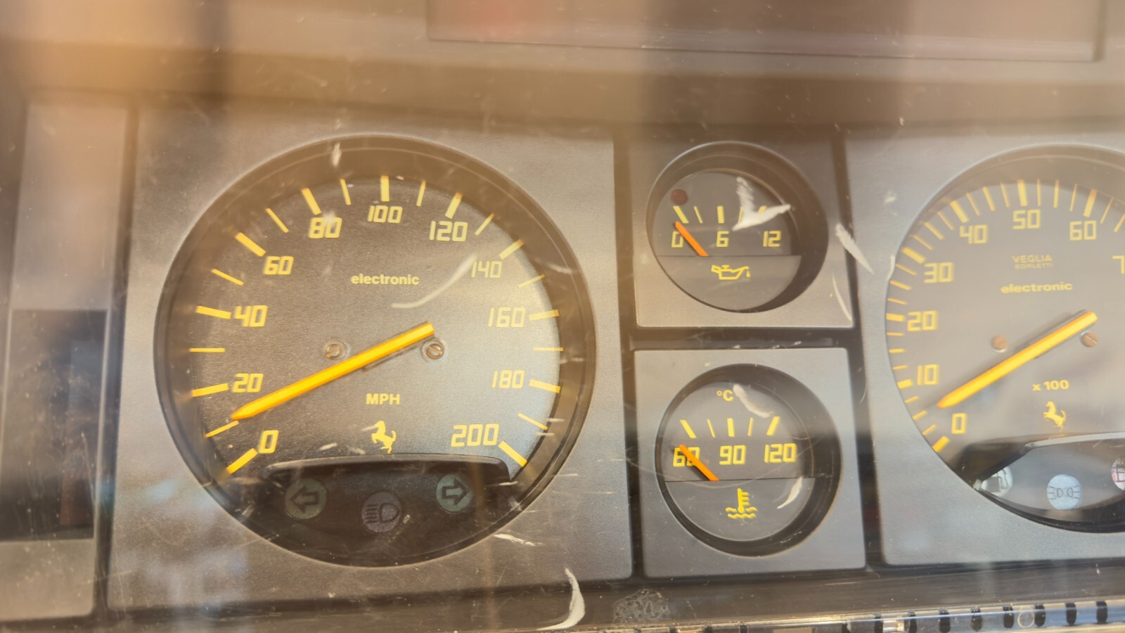 Ferrari Testarossa Dash Instrument Cluster Genuine Speedometer Tachometer Gauges