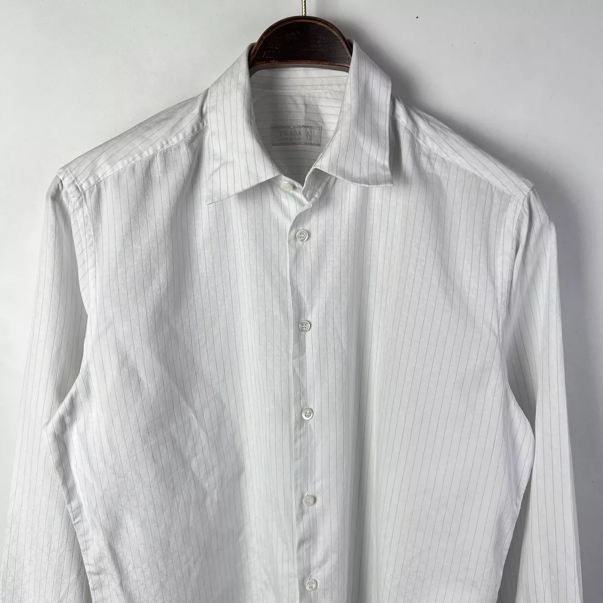 Prada white shirt mens cheap