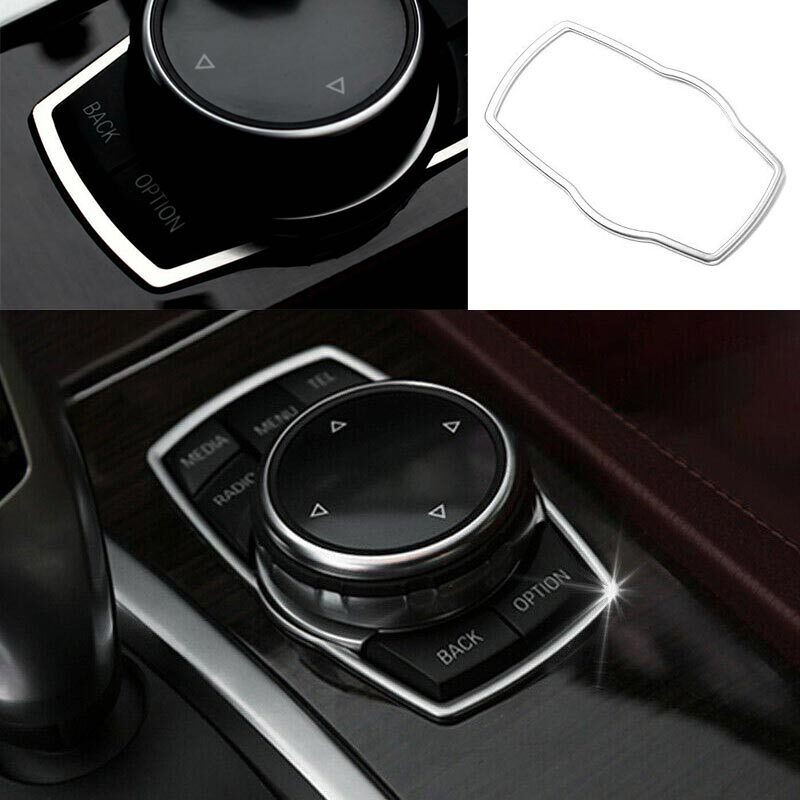 For BMW X3 G01 X4 Car Middle Console 2018-2021 Silver Titanium Multimedia Frame