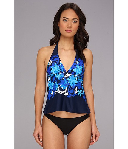Caribbean Joe South Of The Border Halter Tankini Top Floral Women's Size 10 NEW - Picture 2 of 4
