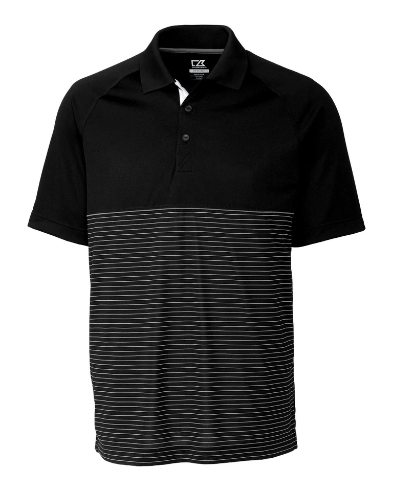 Cutter & Buck Junction Stripe Hybrid Polo, Navy, Striped, XXL US OPEN - MCK09165 - Image 2 of 2