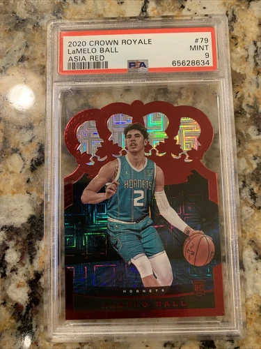 Lamelo Ball 2020-21 Panini Crown Royale  Rookie RC Red Crystal Crown #/49 PSA 9