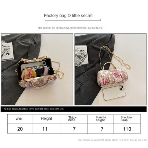 Chain Strap Crossbody Bag Embroidered Single Shoulder Bag Banquet Bag Party - Picture 6 of 17