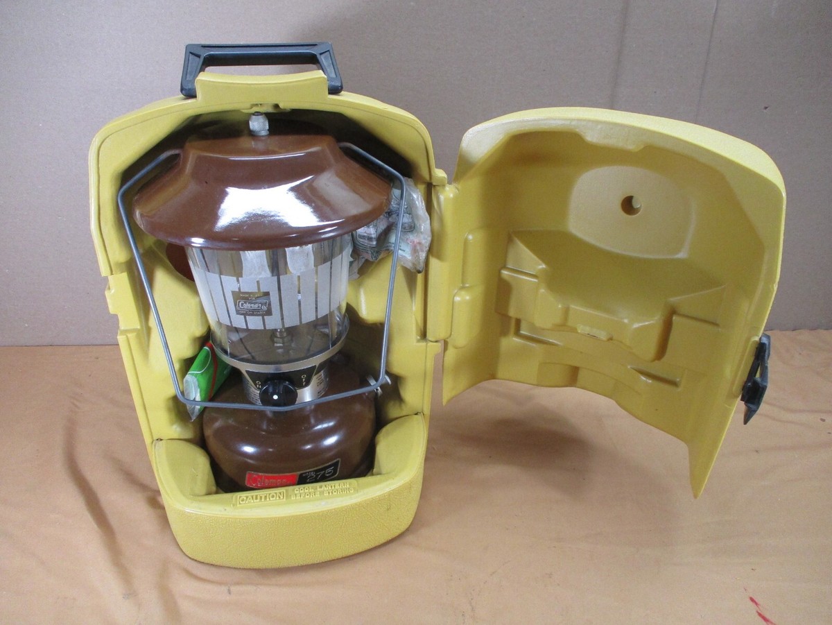 Vintage 1981 Coleman 275 Dual Gas Brown Lantern Picket Fence with