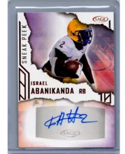 Israel Abanikanda 2023 Sage Sneak Peek Auto #SPA-IA - Jets