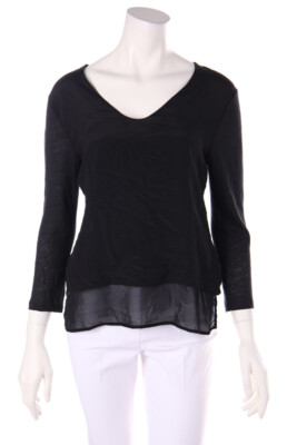 rich & royal Blouse Linen Silk S black