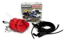 SBC BBC Chevy 350 454 HEI Distributor & Moroso Plug Wires 135* 65kv Ignition