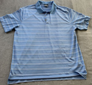 Nike Golf Men’s Size XL Light Blue / White Striped 100% Polyester Golf ...