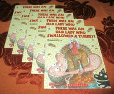 There Was An Old Lady Who Swallowed A Turkey! Lucille Colandro Set of 5 Level K
