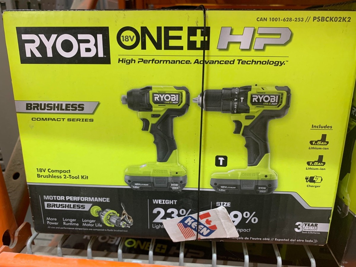 RYOBI CANADA 18V Compact Brushless Cordless Hammer Drill and