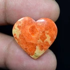 13.85 Cts. Natural American Orange Sponge Coral Smooth Polish Heart Cabochon