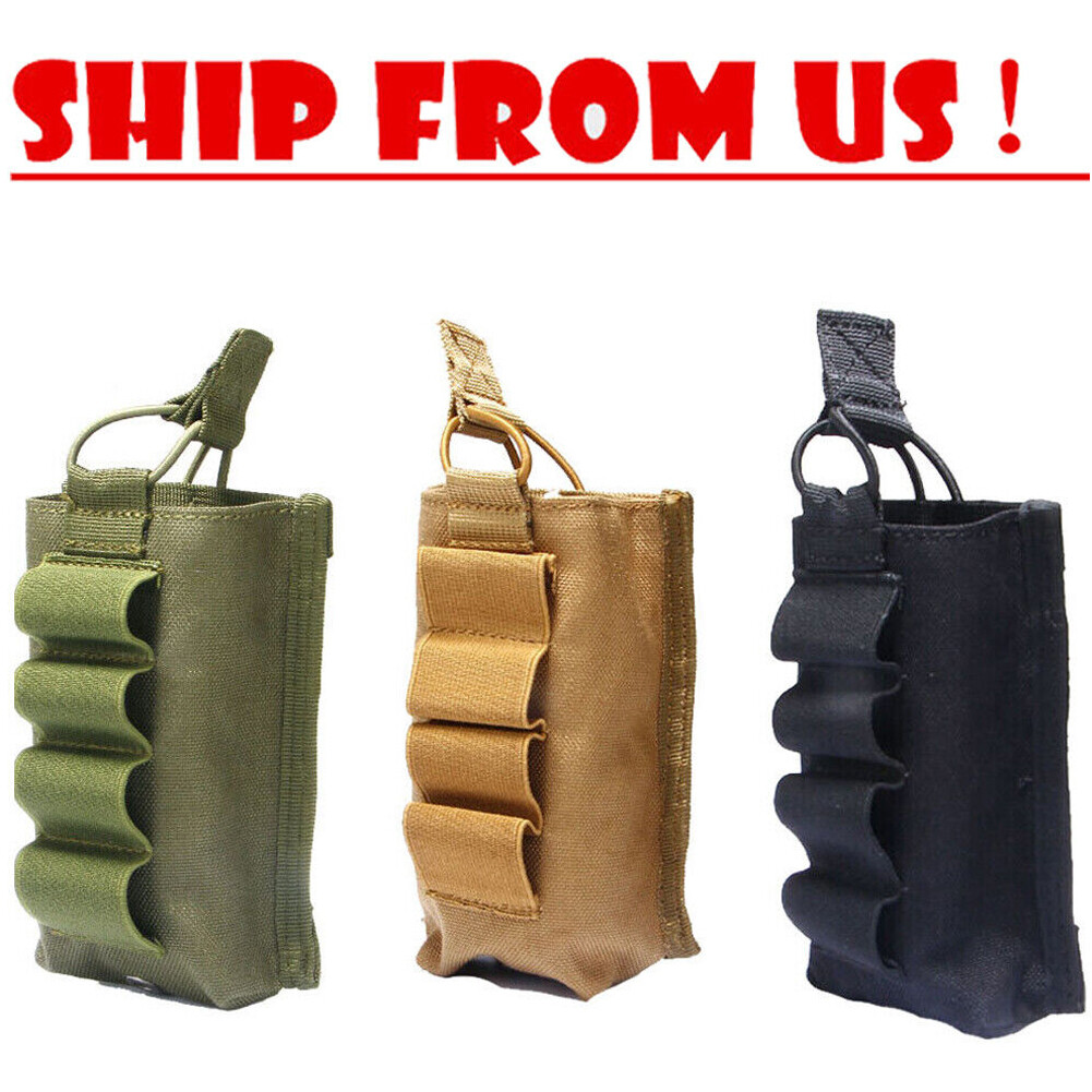 Tactical Magazine Pouch 4 Rounds Shotgun Shell Holder Hunting Molle Gun Ammo Bag-image