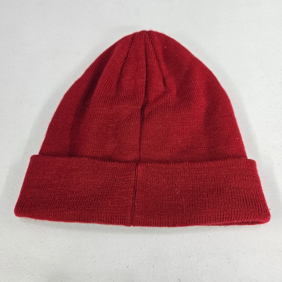 DC 鞋 男式 帽子 均码 红色 豆豆 针织 丙烯酸标志 贴布 成人 休闲 — 第 4/4 张图片