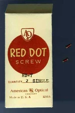 Original NOS VINTAGE AO American Optical RED DOT 7 barrel Set of 2 SCREWS 