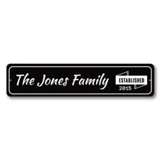 Wedding Personalized Established Date Sign, Custom Family - Aluminum