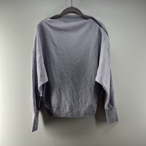 Free People Blouse Womens XS Lilac Ribbed Bateau Neckline Nikala Dolman Sleeve