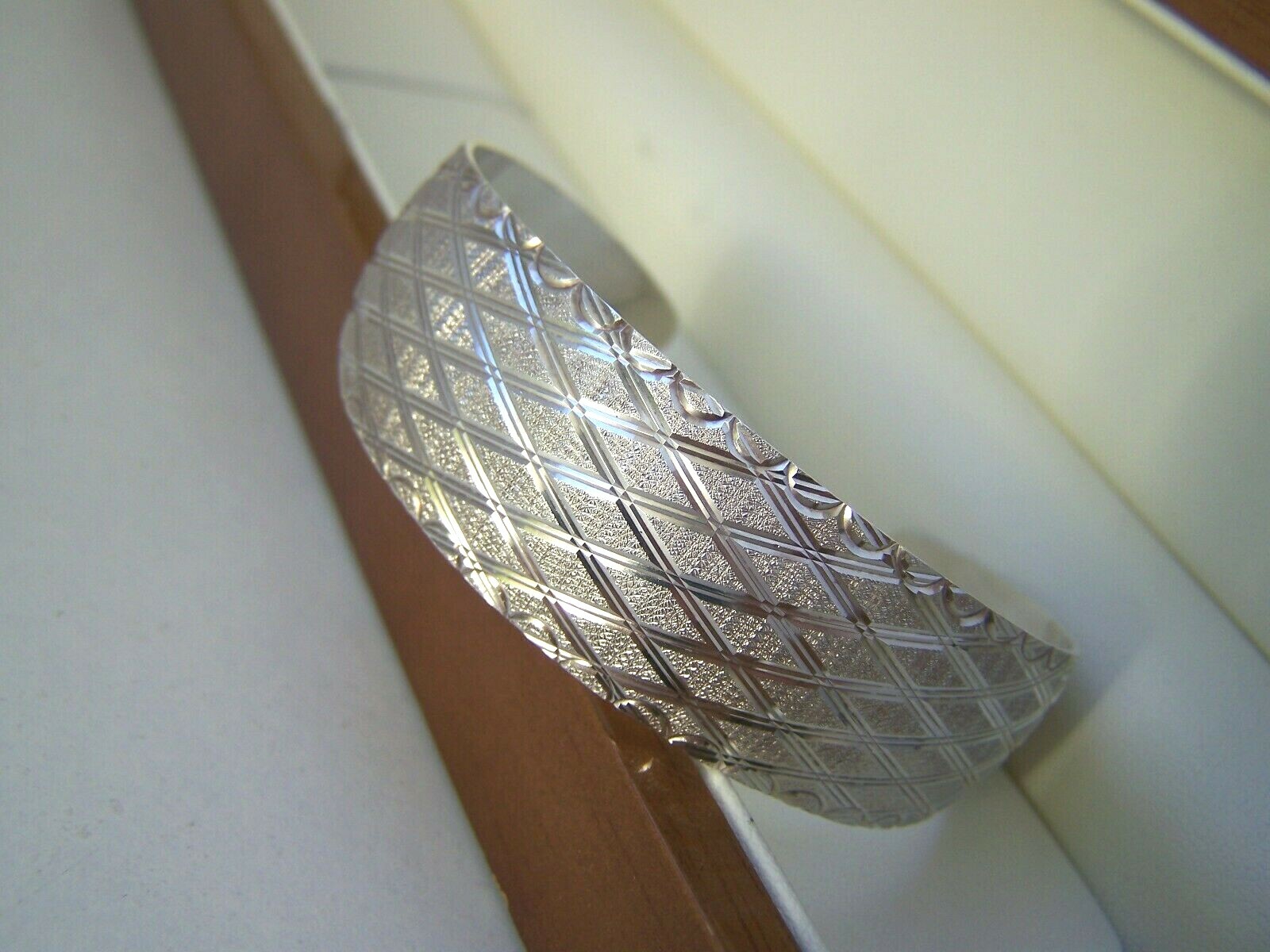 SOLID STERLING SILVER MODERNIST PATTERNED BRACELE… - image 5