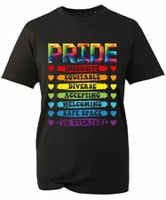 Pride Gay T-Shirt Proud LGBT LGBTQ Man Woman Love Lesbian Rainbow Unisex Adults