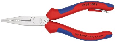 Knipex 13 05 160 T Elektrikerzange mit Mehrkomponentengriffen angebunden - 160 mm