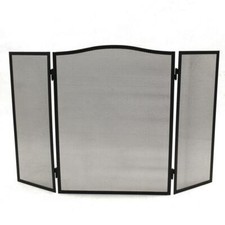 Heavy Duty Steel 3 Panel Fire Screen Spark Guard Safety Fireplace Stove Woodburn
