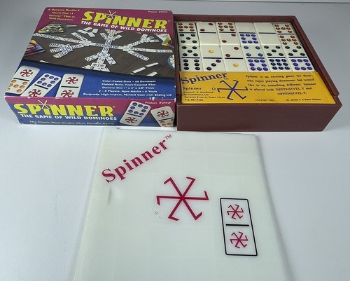 Vintage Spinner Dominoes Game Color Dot Tiles Used 1983 - Picture 7 of 11
