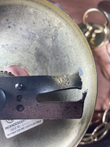 Vintage Underwriters Laboratories Copper & Brass Hanging Chandelier Not Tested - Picture 5 of 24