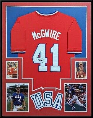 FRAMED MARK MCGWIRE AUTOGRAPHED SIGNED TEAM USA