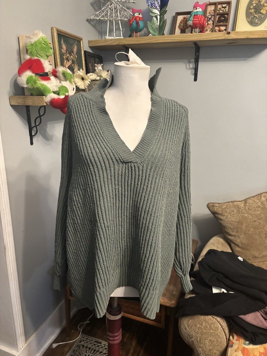 Aerie Sugar Rush Chenille Sweater V-Neck Womens M