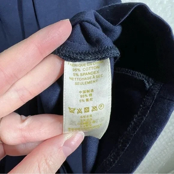 Abito donna Kate Spade tg 4 blu scuro tubino tasche plissettato classico cotone