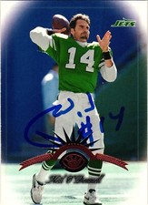 #14 Neil O'Donnell Signed 1997 Leaf NFL Football Card AUTO Jets