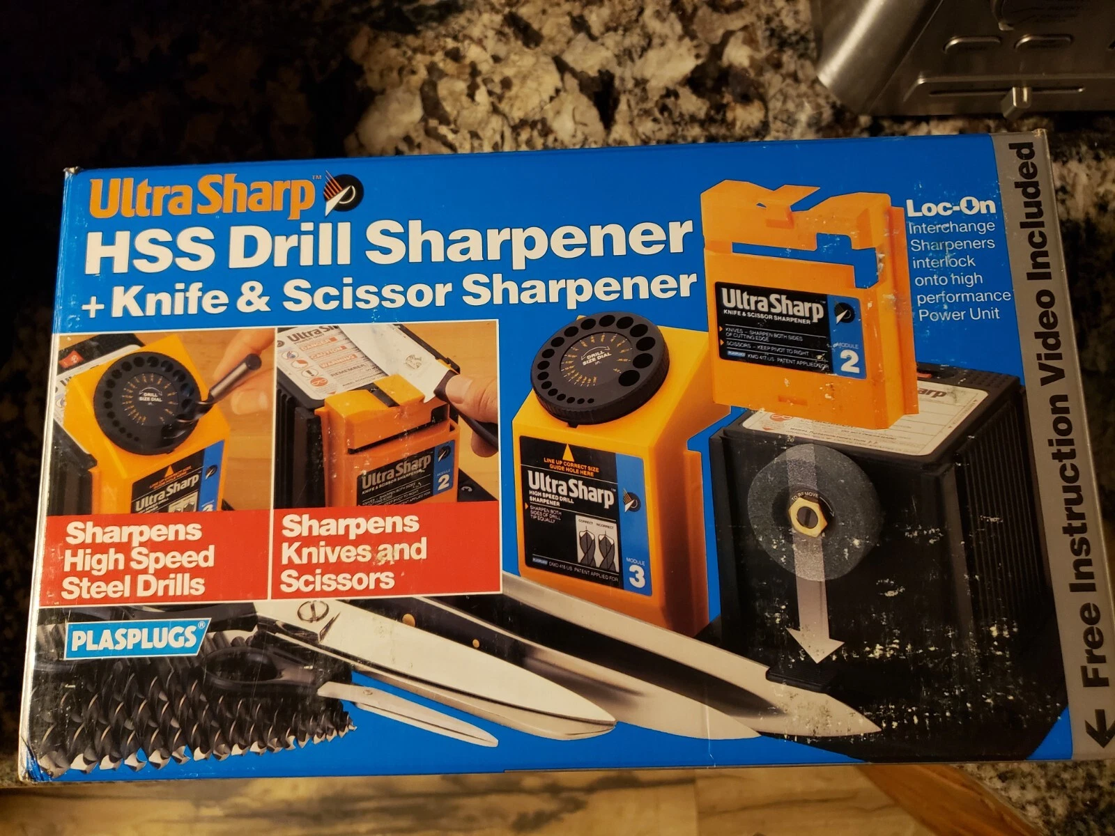 Ultra Sharp HSS Drill Sharpener + Knife & Scissor Sharpener