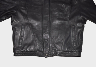 Vintage Mirage Jacket Mens 42 Black Leather Motorcycle Biker Soft