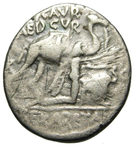 M. Aemilius Scarus & Pub Plautius Hypsaeus AR Denarius (58 BC), Gens Aemilia - Picture 2 of 3