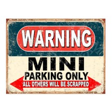 MINI parking sign metal car shed garage workshop mancave Plaque Gift 3708