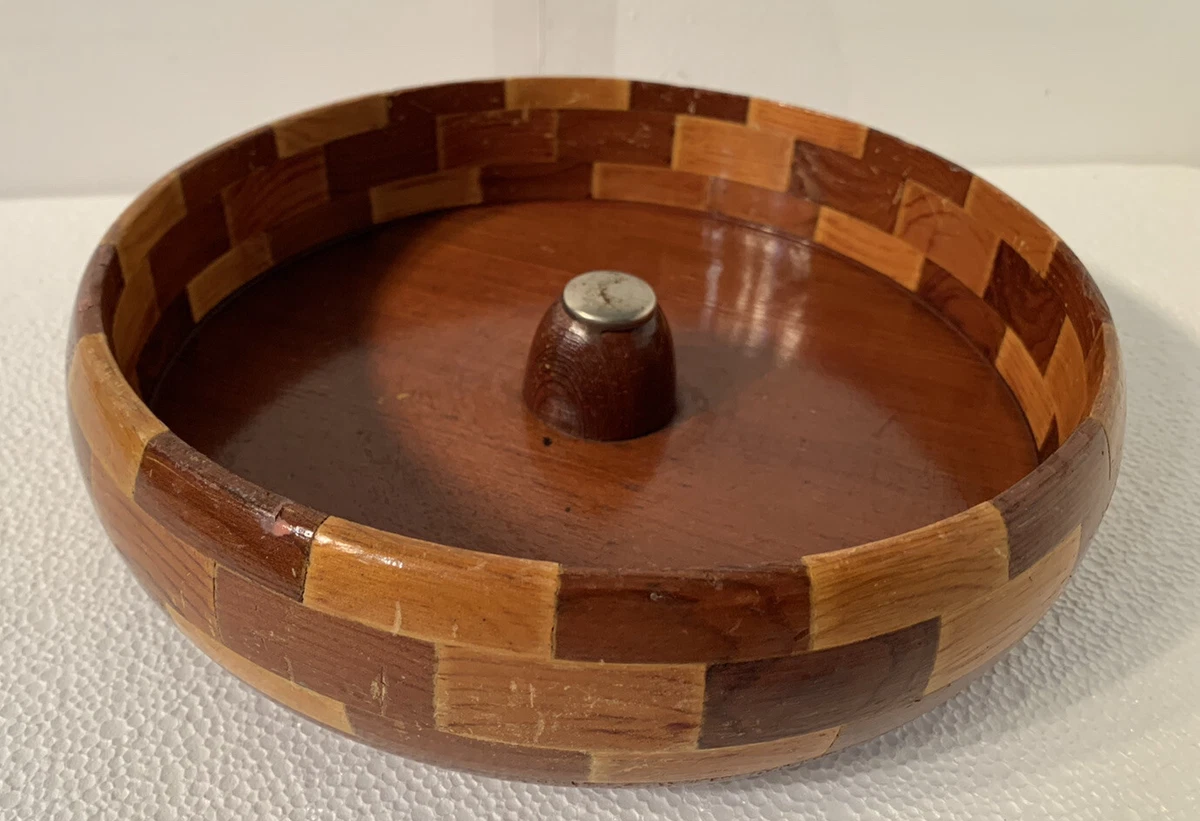 Vintage Olive Wood Nut Cracker And Bowl, Made In Isreal I