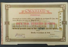 ACCIÓN ORIGINAL SAYRU INMOBILIARIA RUSTICA URBANA 1948 SEVILLA  Aprox. 342x214mm