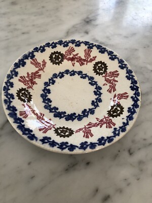 Dutch Gaudy Cup Plate With Thistle, Star, 6.5  Dis.