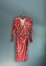 Nine West red and tan cross top long sleeve dress women’s size 6