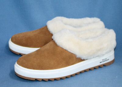 New BLONDO Suri Waterproof Slip On Wo's 8 Tan Faux Suede Waterproof B3321-235