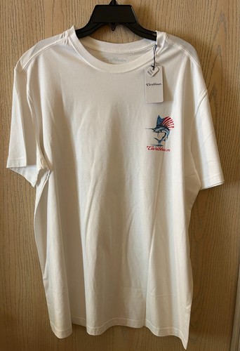 Camiseta de manga corta Caribbean para hombre, talla XLT 2XT 3XB tropical, pez grande/alto nueva con etiquetas - Imagen 2 de 5